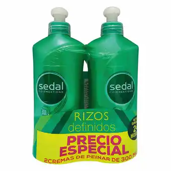 Tia Crema de peinar Sedal Rizos definidos 300 ml x2 unds. oferta
