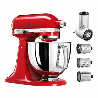 Tia Batidora Artisan roja con rebanador Kitchen Aid oferta