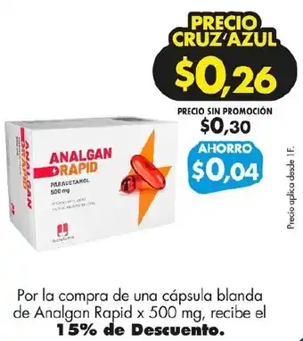 Farmacias Cruz Azul Analgan Rapid oferta