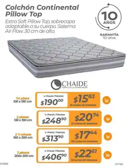 TVentas CHAIDE Colchón Continental Pillow Top oferta