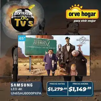 Orve Hogar Samsung - LED 4k 65" - UN65AU8000PXPA oferta