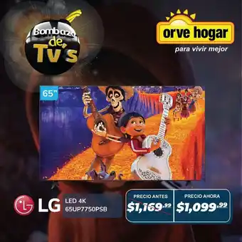 Orve Hogar LG - 65" LED 4K - 65UP7750PSB oferta