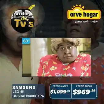 Orve Hogar Samsung - 60" LED 4K - UN60AU8000PXPA oferta
