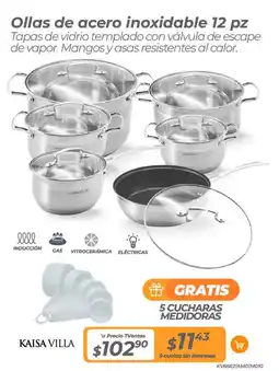 TVentas Kaisa villa Ollas de acero inoxidable oferta