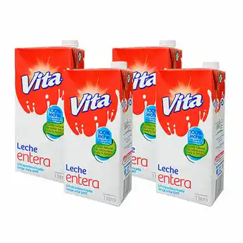 Tia Leche Vita Tetrabrick 1 L X 4 Entera oferta
