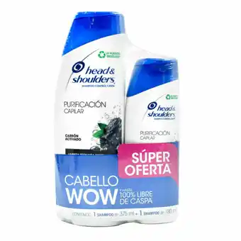 Tia Shampoo anticaspa carbon activado H&S 375 ml mas shampoo 180 ml oferta