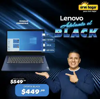 Orve Hogar Lenovo Notebook 81W0001JLM oferta