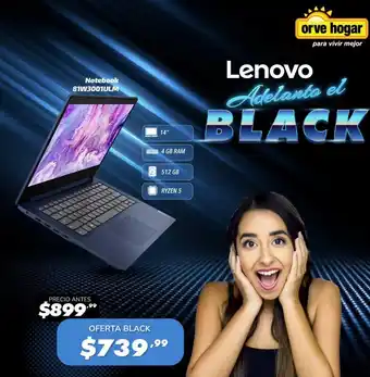 Orve Hogar Lenovo Notebook 81W3001ULM oferta
