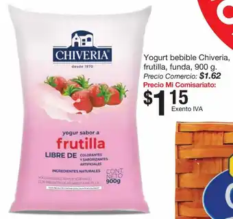 Mi Comisariato Yogurt Bebible Chiveria, Frutilla, Funda 900g oferta