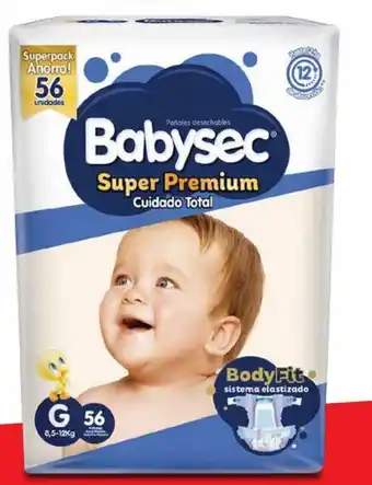 Mi Comisariato Pañales Babysec Super Premium G 56 unid. oferta