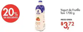Supermaxi Yogurt de Frutilla Toni 1700g oferta