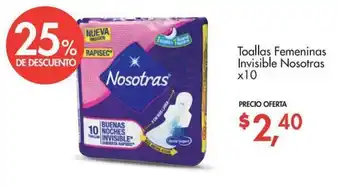 Supermaxi Toallas Femeninas Invisible Nosotras x10 oferta