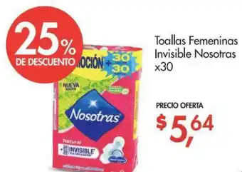 Supermaxi Toallas Femeninas Invisible Nosotras x30 oferta