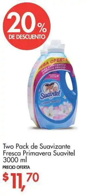 Two Pack de Suavizante Fresca Primavera Suavitel 3000ml