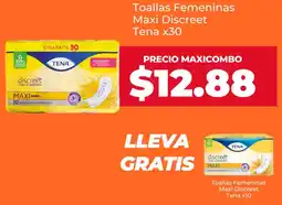 Supermaxi Tena toallas femeninas maxi discreet oferta