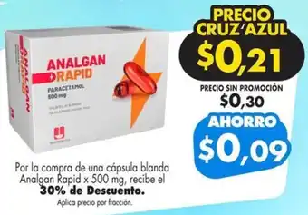 Farmacias Cruz Azul Analgan rapid oferta