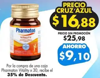 Farmacias Cruz Azul Pharmaton vitality x 30 oferta