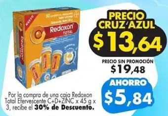 Farmacias Cruz Azul Redoxon total efervescente C+D+ZINC oferta