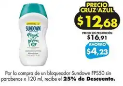 Farmacias Cruz Azul Sundown FPS50 oferta