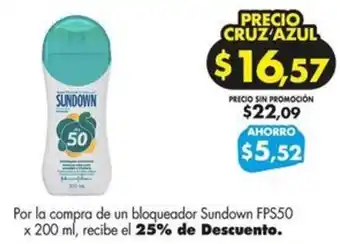 Farmacias Cruz Azul Sundown FPS50 oferta