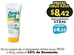 Farmacias Cruz Azul Antisol sun-sc SPF50 oferta