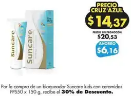 Farmacias Cruz Azul Suncare kids con ceramidas FPS50 oferta