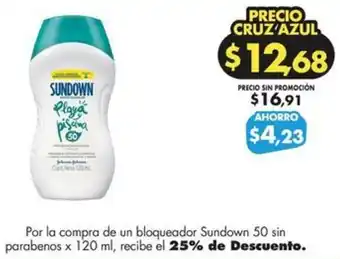 Farmacias Cruz Azul Sundown 50 sin parabenos oferta