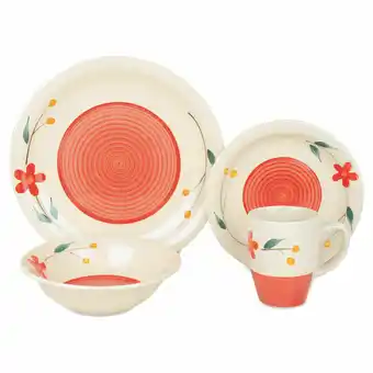 Vajilla de cerámica Homeclub 16 piezas Naranja