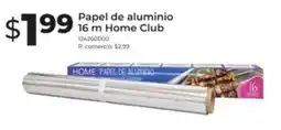 Tia Papel de aluminio 16 m Home Club oferta