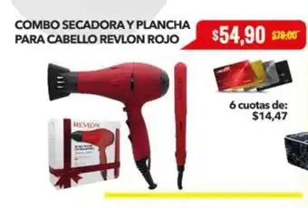 Tia Combo secadora y plancha para cabello revlon rojo oferta