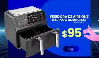 Novicompu Freidora de aire one 1700w doble cesta oferta