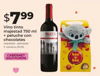 Tia Vino tinto majestad + peluche con chocolates oferta