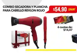 Tia Combo secadora y plancha para cabello revlon rojo oferta