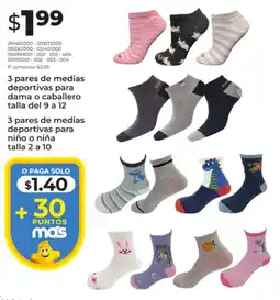 Tia 3 pares de medias deportivas para dama o caballero talla del 9 a 12 oferta