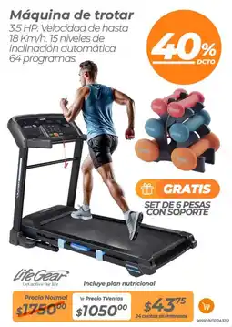 TVentas Life Gear Máquina de trotar 3.5 HP oferta