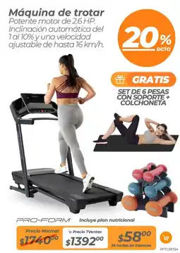 TVentas Pro-Form Máquina de trotar 2.6 HP oferta