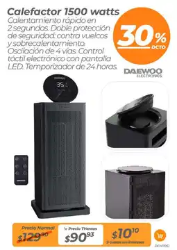 TVentas Daewoo Calefactor 1500 watts oferta