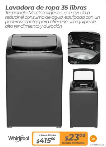 TVentas Whirlpool Lavadora de ropa 35 libras oferta