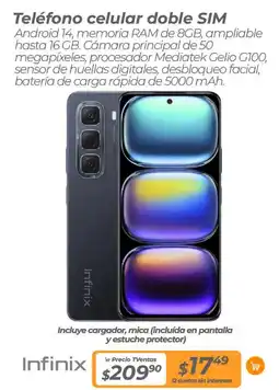 TVentas Infinix Teléfono celular doble SIM oferta