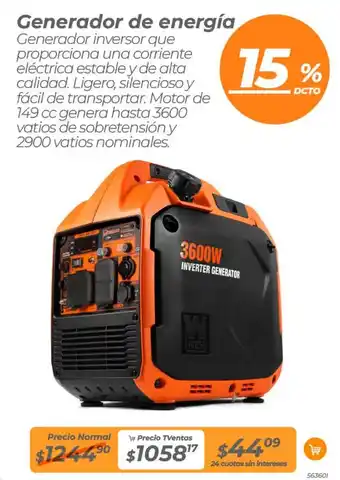 TVentas Generador de energía oferta