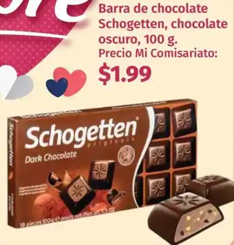 Mi Comisariato Barra de chocolate Schogetten, chocolate oscuro oferta