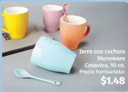 Mi Comisariato Jarro con cuchara Stoneware Casaviva oferta