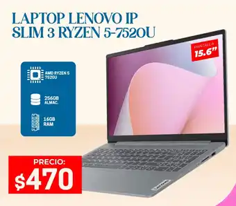 Novicompu Lenovo laptop ip slim 3 ryzen 5-7520u oferta