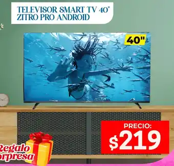 Novicompu Televisor smart tv 40" zitro pro android oferta