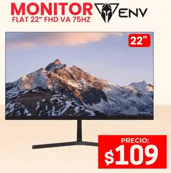 Novicompu Env monitor flat 22" fhd va 75hz oferta