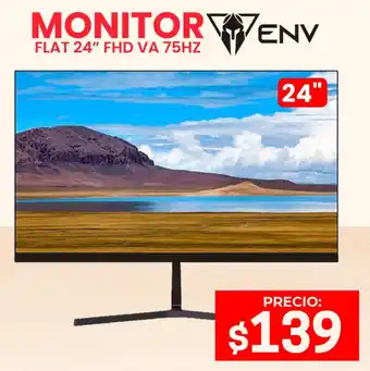 Novicompu Env monitor flat 24" fhd va 75hz oferta