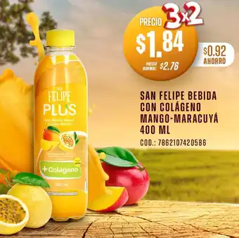 Supermaxi San felipe bebida con colágeno mango-maracuyá oferta