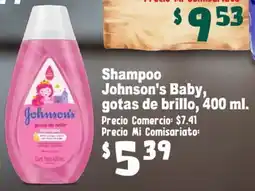 Mi Comisariato Johnson's shampoo baby, gotas de brillo oferta