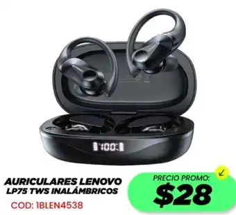 Novicompu Auriculares lenovo lp75 tws inalámbricos oferta