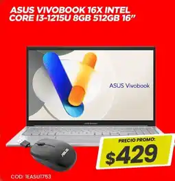 Novicompu Asus vivobook 16x intel core i3-1215u oferta